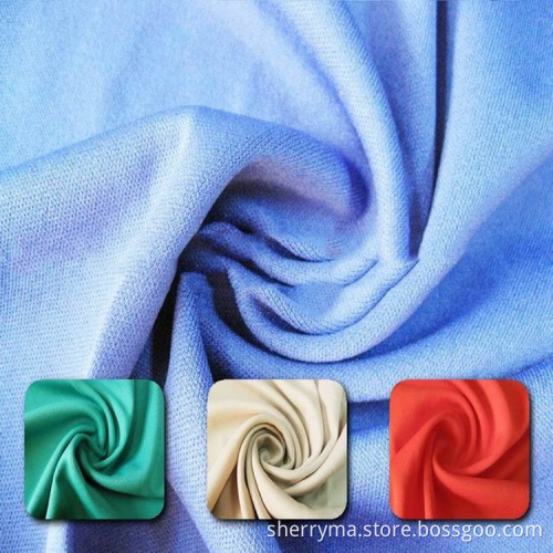 100% Polyester plain dyed knitting jersey interlock fabric